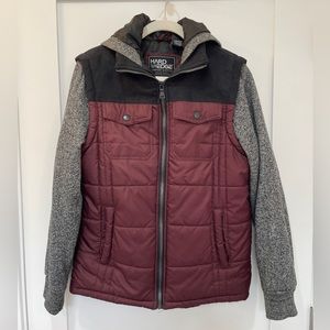 Hard Edge Puffer Vest Hooded Jacket, NWOT